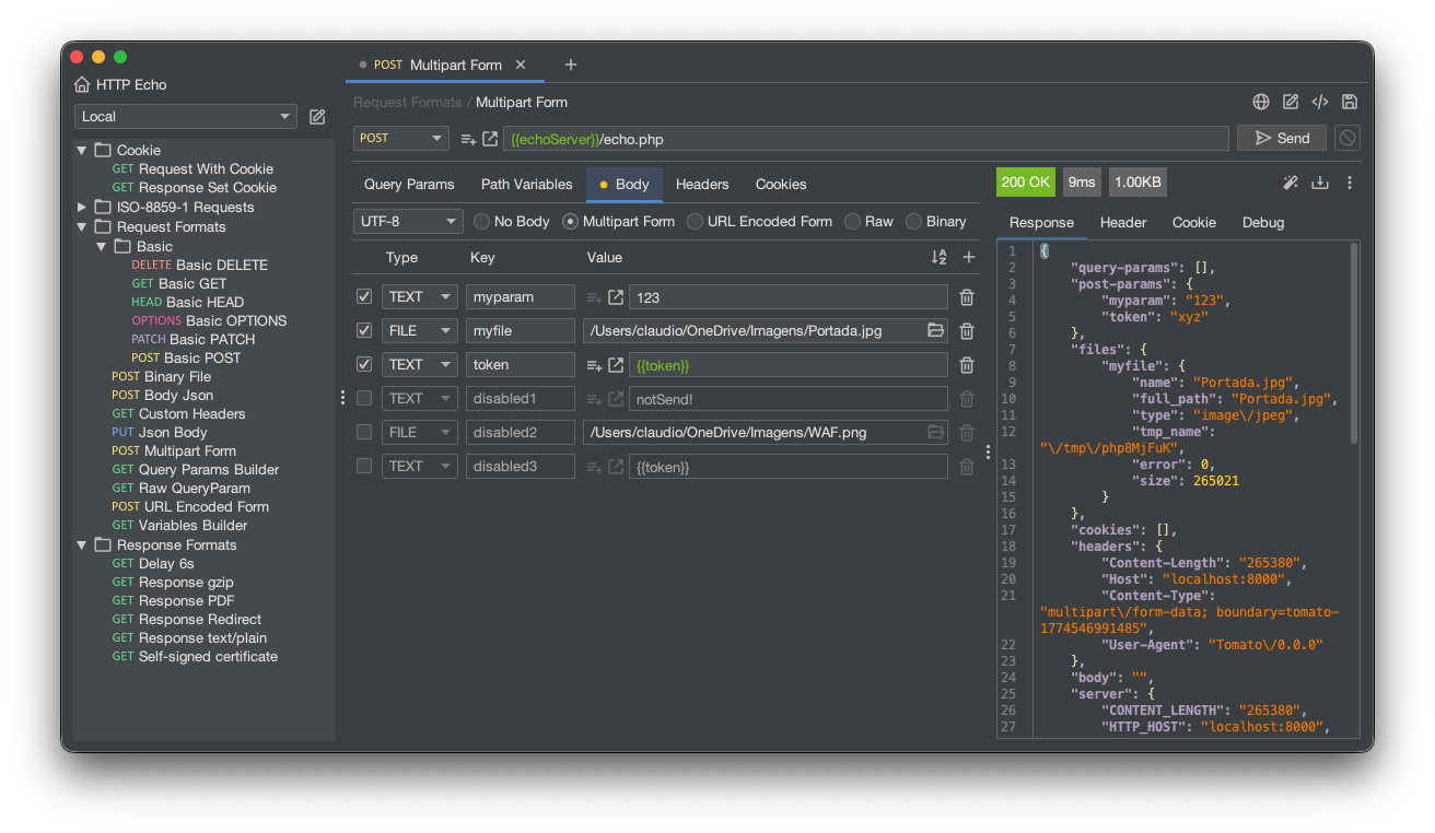 Tomato application screenshot